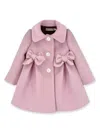 La Stupenderia Bow-detail Pleated Coat In Pink