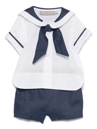 La Stupenderia Babies' Bow-detail Shorts Set In 白色