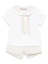 La Stupenderia Bow-detail Shorts Set In Neutrals