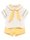 La Stupenderia Bow-detail Shorts Set In Neutrals