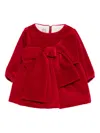 La Stupenderia Bow-detail Velvet Dress Set (set Of Two) In Red