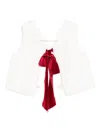 La Stupenderia Bow-detail Vest In White