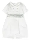 La Stupenderia Bow-front Short-sleeved Romper In White