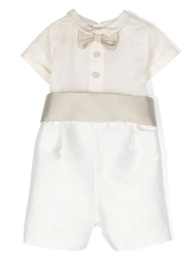 La Stupenderia Babies' Bow-tie Detail Romper In White