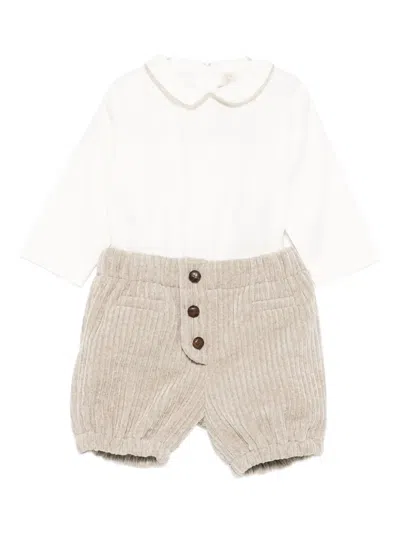 La Stupenderia Babies' Button-fastening Shorts In Neutral