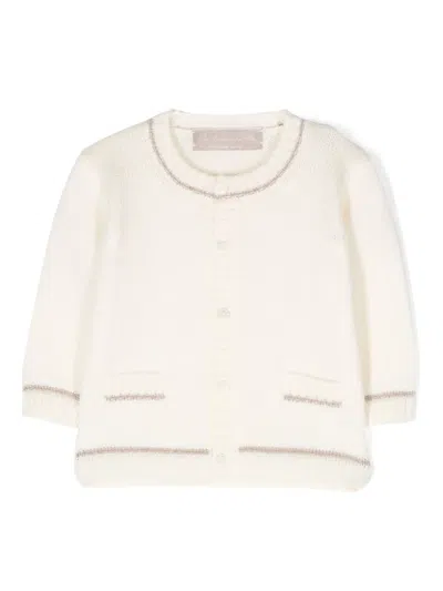 La Stupenderia Babies' Button-up Cashmere Cardigan In Neutrals