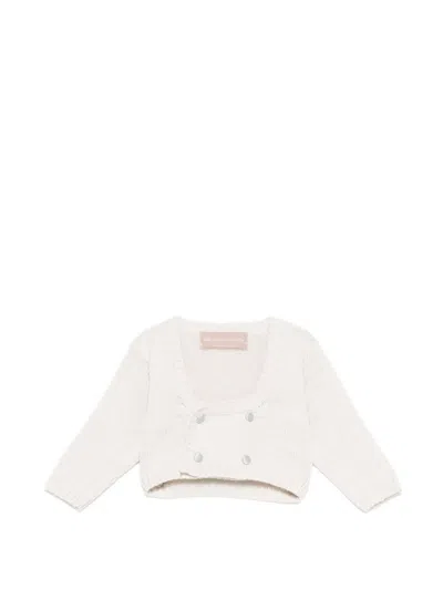 La Stupenderia Babies' Buttoned Cardigan In White