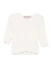 La Stupenderia Cable-knit Button Cardigan In Neutral