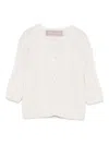 La Stupenderia Cable-knit Cardigan In White
