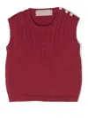 La Stupenderia Cable-knit Cotton-cashmere Blend Vest In Red
