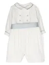La Stupenderia Check-pattern Long-sleeve Romper In White