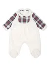 La Stupenderia Checked Babygrow In Neutrals