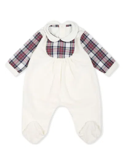 La Stupenderia Checked Babygrow In Neutrals