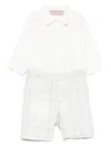 La Stupenderia Checked-pattern Buttoned-front Shorts Set (set Of Two) In White