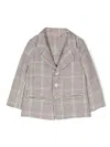 La Stupenderia Checked Single-breasted Blazer In Brown