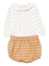 La Stupenderia Checkered Shorts (set Of Two) In Yellow