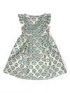 La Stupenderia Ruffled Graphic-print Dress In Gold