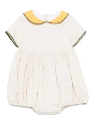 La Stupenderia Babies' Contrasting-collar Shorties In Neutrals