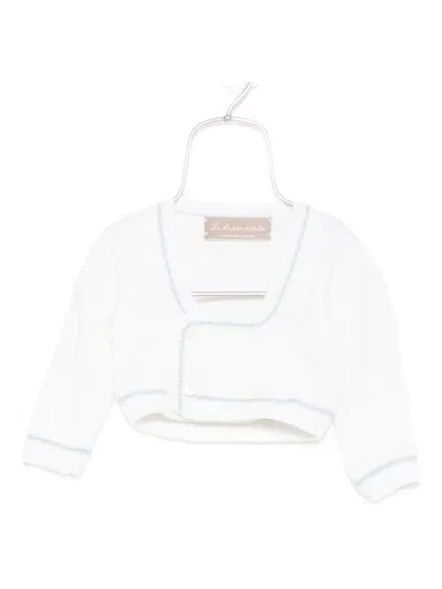 La Stupenderia Babies' Contrasting-trim Cardigan In White