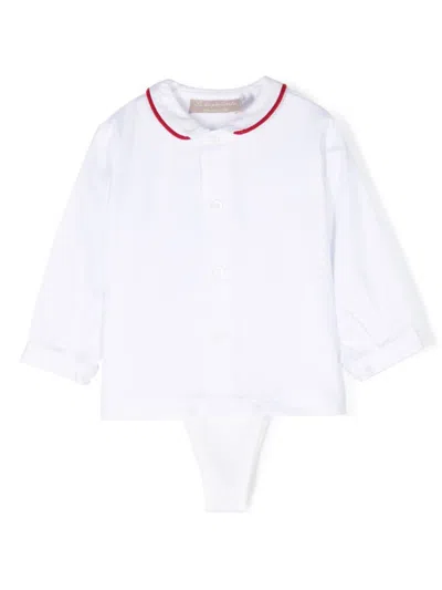 La Stupenderia Babies' Contrasting-trim Cotton Body In White