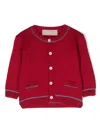 La Stupenderia Contrasting-trim Merino Wool Cardigan In Red