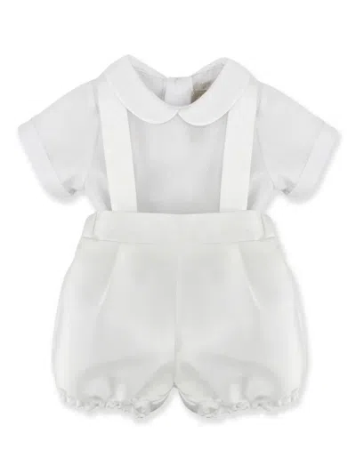 La Stupenderia Babies' Cotton-blend Romper Set In White