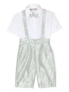 La Stupenderia Cotton Trouser Set In S05 Bianco Blu