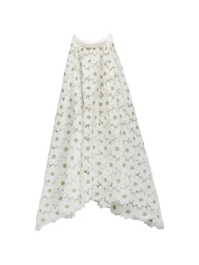 La Stupenderia Kids' Daisy-embroidered Collared Dress In Neutral