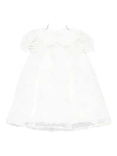 La Stupenderia Babies' Embroidered Dress In Neutral