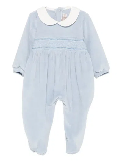 La Stupenderia Babies' Embroidered Pajama In Blue