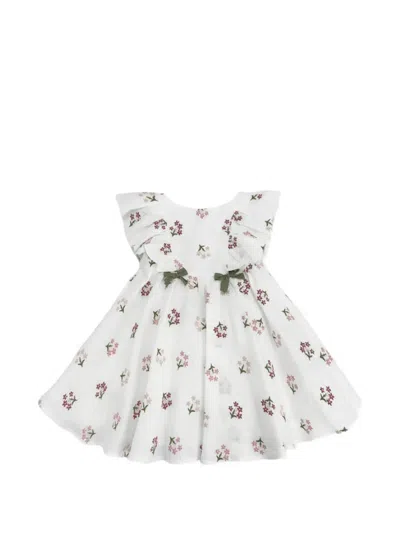 La Stupenderia Kids' Embroidered Ruffled Dress In Multi
