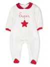 La Stupenderia Embroidered-slogan Appliqué-detail Pyjama In White