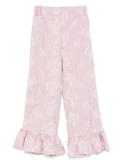 La Stupenderia Kids' Embroidered Trousers
