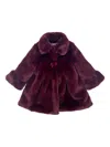 La Stupenderia Faux-fur Bow-detail Coat In Purple