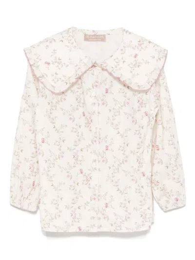 La Stupenderia Kids' Floral Blouse In White