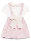 La Stupenderia Floral-embroidered Dress Set In Purple