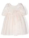La Stupenderia Floral-embroidered Tulle Dress In White