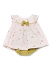 La Stupenderia Floral-embroidery Dress In Pink