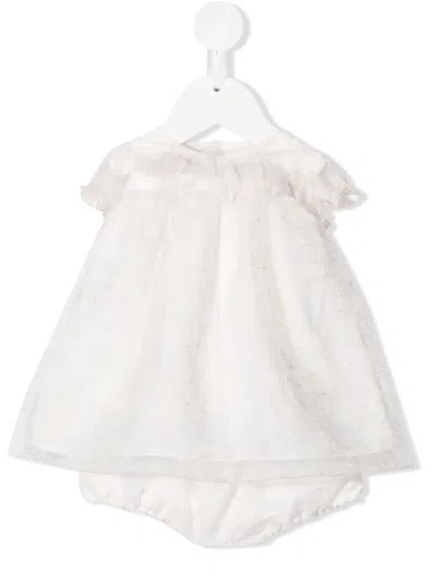 La Stupenderia Babies' Floral Lace Dress Set In White