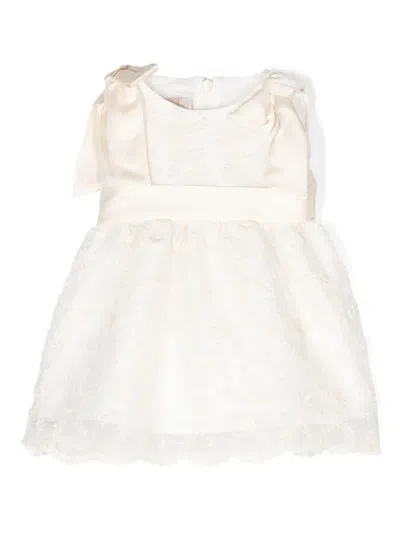 La Stupenderia Babies' Floral-lace Dress Set In White