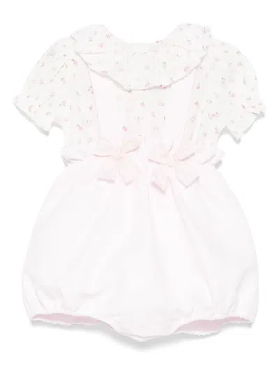 La Stupenderia Babies' Floral-print Bodies Set In Pink