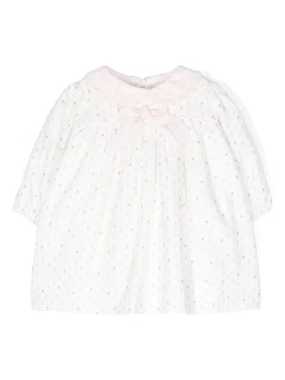 La Stupenderia Babies' Floral-print Dress In White