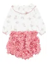 La Stupenderia Floral-print Ruffled Bodies Set (set Of Two) In White