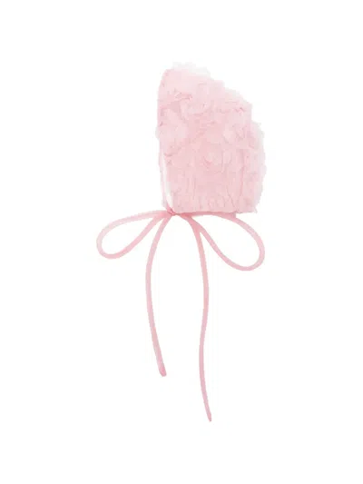 La Stupenderia Babies' Floral-tulle Hat In Pink