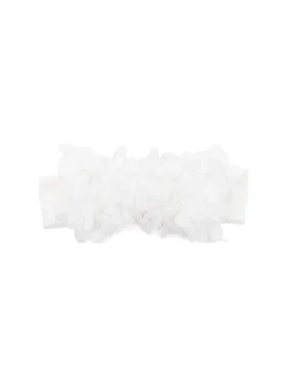 La Stupenderia Babies' Flower-embellished Headband In White