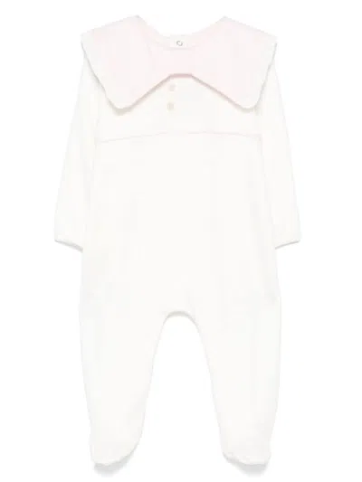La Stupenderia Babies' Frilled-collar Pajamas In White