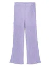 La Stupenderia Shirring Flared Trousers In Purple