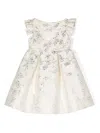La Stupenderia Ruffled Floral-print Dress In Gold