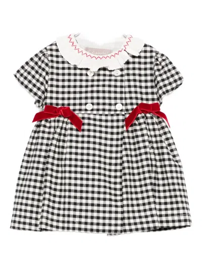 La Stupenderia Babies' Gingham Check Ribbon Dress In Multi
