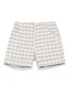 La Stupenderia Gingham Check Shorts In Neutral